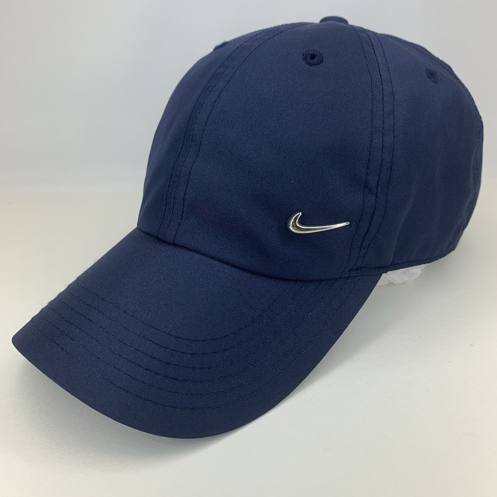 Nike Blue Hat Chrome Swoosh Light Adjustable Strapback OSFM Heritage86 Cap
